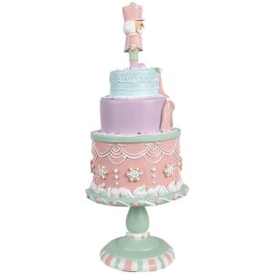 Clayre & Eef 6PR4261 Decorazione Torta Ø 17x42 cm Poliresina Rosa Stile Country