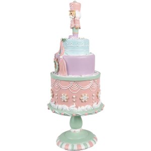 Clayre & Eef 6PR4261 Decorazione Torta Ø 17x42 cm Poliresina Rosa Stile Country