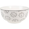 Clayre & Eef LGCBO Zuppiera in porcellana Ø 14x7 cm 500 ml Bianco Grigio