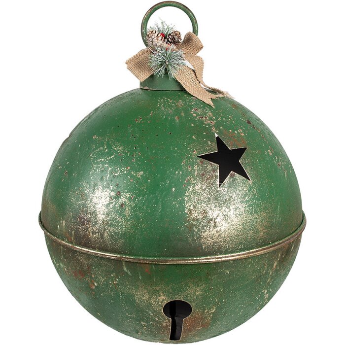 Clayre & Eef 6Y5671 Decorazione Campana Verde Ferro Ø 41x51 cm