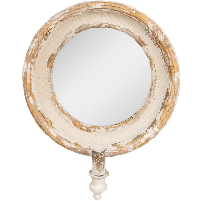 Clayre & Eef 62S304 Specchio da parete con lampada Shabby Chic Beige 38x14x47 cm E14