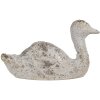 Clayre & Eef 6TE0547 Decorazione Anatra Pietra Oro Bianco 15x5x9 cm