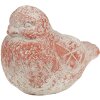 Clayre & Eef 6TE0550 Decorazione Uccello Grigio Rosso Pietra 14x9x10 cm Stile Antico
