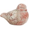 Clayre & Eef 6TE0550 Decorazione Uccello Grigio Rosso Pietra 14x9x10 cm Stile Antico