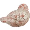 Clayre & Eef 6TE0550 Decorazione Uccello Grigio Rosso Pietra 14x9x10 cm Stile Antico