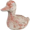 Clayre & Eef 6TE0552 Decorazione Anatra Grigio Rosso 15x8x12 cm Pietra Antica