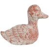 Clayre & Eef 6TE0552 Decorazione Anatra Grigio Rosso 15x8x12 cm Pietra Antica