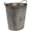 Clayre & Eef 6Y5684 Vaso da fiori decorativo in metallo grigio 35x22x32 cm Stile antico