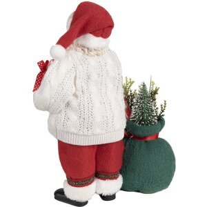 Clayre & Eef 65599 Decorazione natalizia Babbo Natale Bianco Rosso 18x13x27 cm