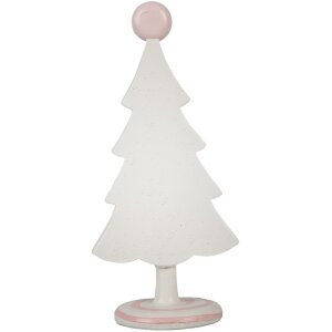 Clayre & Eef 6PR4219 Albero di Natale decorativo in poliresina rosa 12x9x25 cm