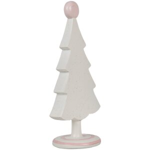 Clayre & Eef 6PR4219 Albero di Natale decorativo in poliresina rosa 12x9x25 cm