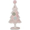 Clayre & Eef 6PR4219 Albero di Natale decorativo in poliresina rosa 12x9x25 cm