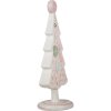 Clayre & Eef 6PR4219 Albero di Natale decorativo in poliresina rosa 12x9x25 cm