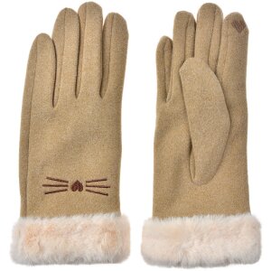 Juleeze JZGL0098 Guanti beige 9x23x2 cm con disegno di...