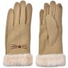 Juleeze JZGL0098 Guanti beige 9x23x2 cm con disegno di gatto e pelliccia sintetica