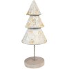 Clayre & Eef 65868 Albero di Natale Ø12x32 cm Bianco Marrone Ferro Legno