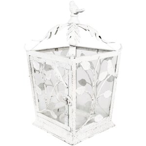 Clayre & Eef 6Y5670 Lanterna in metallo bianco antico...