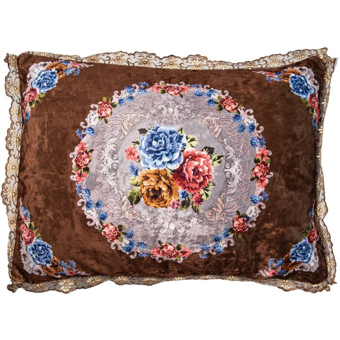Clayre & Eef KG039.003 Cuscino decorativo imbottito marrone rosa 70x50x6 cm