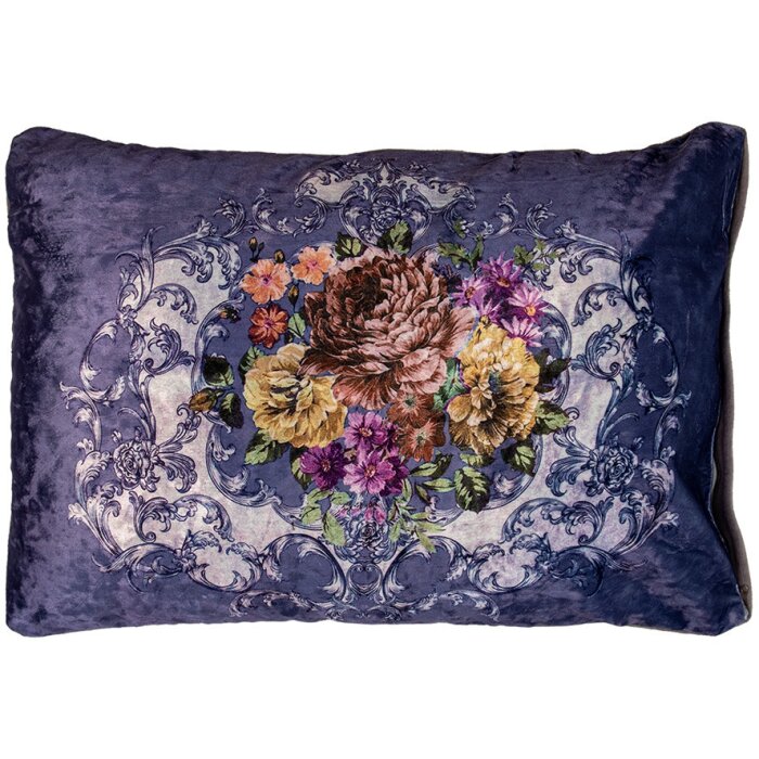Clayre & Eef KG039.004 Cuscino decorativo Stile barocco Viola Bianco 70x50x6 cm