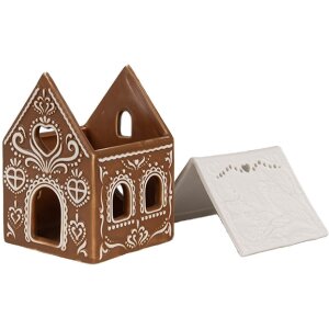 Clayre & Eef 6CE1742 Portacandele Casa Marrone Bianco...