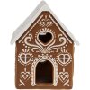 Clayre & Eef 6CE1742 Portacandele Casa Marrone Bianco 7x8x9 cm Porcellana