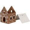 Clayre & Eef 6CE1742 Portacandele Casa Marrone Bianco 7x8x9 cm Porcellana