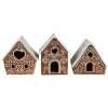 Clayre & Eef 6CE1744 Portacandele Casa Porcellana Marrone Bianco 8x8x8 cm
