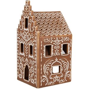 Clayre & Eef 6CE1745 Portacandele Marrone Bianco...