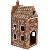 Clayre & Eef 6CE1746 Portacandele Casa Porcellana Marrone Bianco 7x7x17 cm