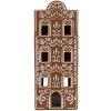 Clayre & Eef 6CE1747 Portacandele Casa Porcellana Marrone Bianco 7x7x19 cm