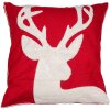 Clayre & Eef KT021.356 Copricuscino rosso bianco motivo cervo 45x45 cm