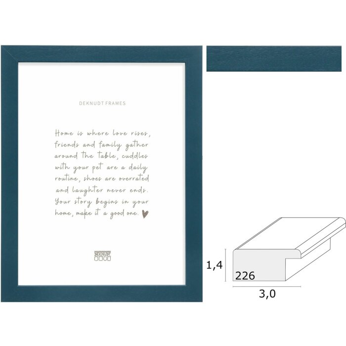 Deknudt S226K6 cornice in legno blu vari formati profilo a blocco
