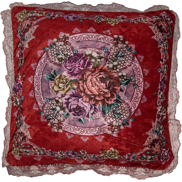 Clayre & Eef KT030.055 Copricuscino Rosso Porpora Barocco 55x55 cm