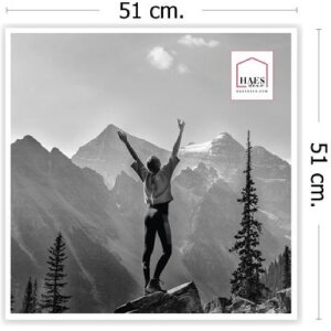 Haes Deco EF18W Cornice per foto in plastica bianca 50x50 cm con vetro artistico