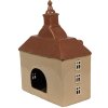 Clayre & Eef 6CE1880 Portacandele House Beige Brown 20x10x26 cm Ceramica