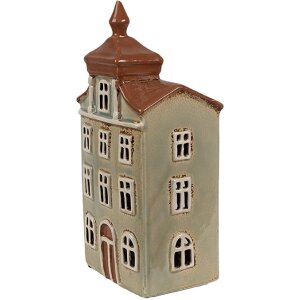 Clayre & Eef 6CE1881 Portacandele House in ceramica...