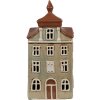 Clayre & Eef 6CE1881 Portacandele House in ceramica verde marrone 12x9x25 cm