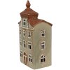 Clayre & Eef 6CE1881 Portacandele House in ceramica verde marrone 12x9x25 cm