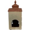 Clayre & Eef 6CE1881 Portacandele House in ceramica verde marrone 12x9x25 cm