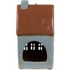 Clayre & Eef 6CE1884 Portacandele Casa in ceramica blu marrone 11x8x20 cm