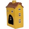Clayre & Eef 6CE1885 Portacandele in ceramica giallo 12x8x18 cm Stile country