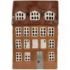 Clayre & Eef 6CE1887 Portacandele Casa in ceramica marrone 17x11x24 cm Stile Country