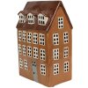 Clayre & Eef 6CE1887 Portacandele Casa in ceramica marrone 17x11x24 cm Stile Country