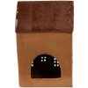 Clayre & Eef 6CE1887 Portacandele Casa in ceramica marrone 17x11x24 cm Stile Country