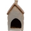 Clayre & Eef 6CE1890 Portacandele Casa in ceramica grigio marrone 9x9x16 cm