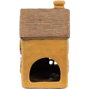 Clayre & Eef 6CE1891 Portacandela in ceramica giallo 9x9x15 cm Stile country