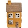 Clayre & Eef 6CE1891 Portacandela in ceramica giallo 9x9x15 cm Stile country