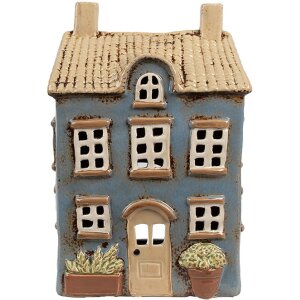 Clayre & Eef 6CE1894 Portacandele Casa Blu Beige...