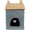 Clayre & Eef 6CE1894 Portacandele Casa Blu Beige 16x10x23 cm Ceramica