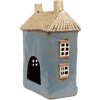 Clayre & Eef 6CE1894 Portacandele Casa Blu Beige 16x10x23 cm Ceramica